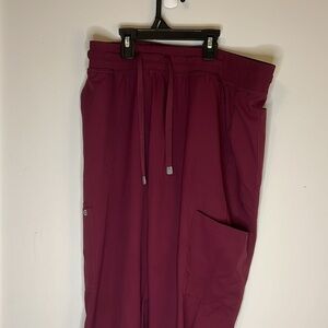 Burgundy scrub joggers